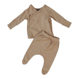 Tan Two-Piece Side Snap Suit