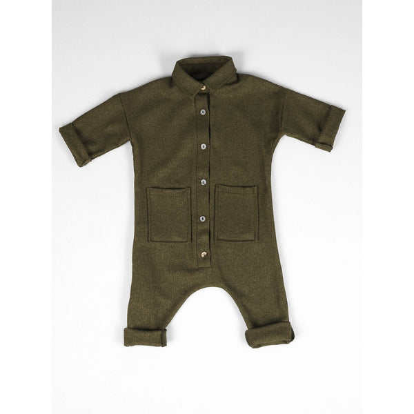 Moss Unisex Button Pocket Detailed Overalls